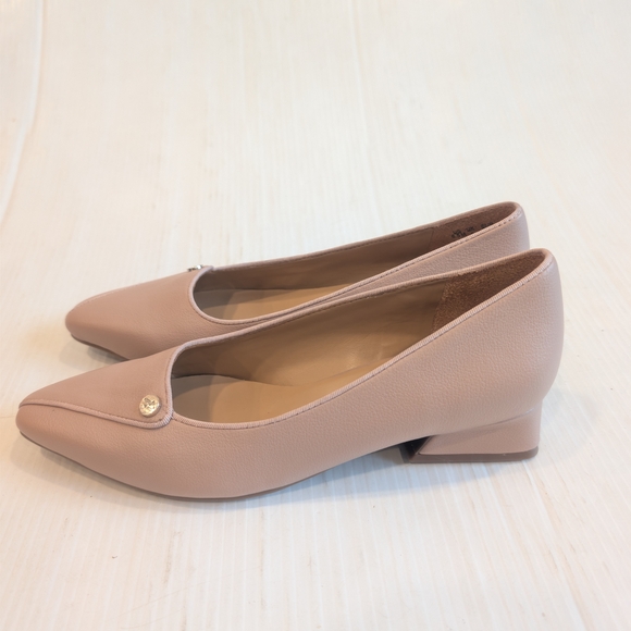 NATURALIZER Georgia Women's Elegant Blush Faux Leather Heeled Loafers Size 6.5 - Picture 4 of 11